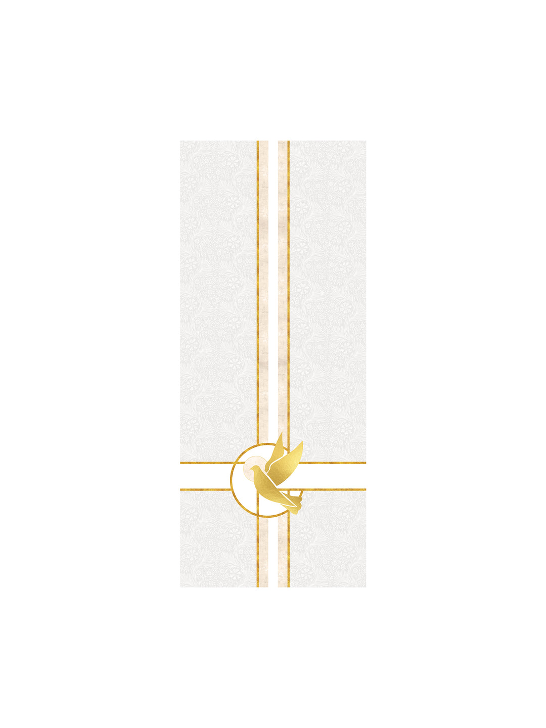 Pulpit Scarf Tapestries of Faith Design Dove Symbol in Gold on Blue, Green, Purple, Red, or White Banner