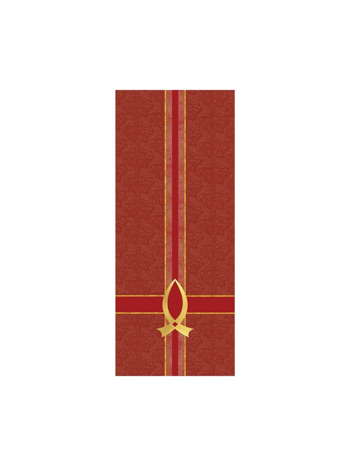 Pulpit Scarf Tapestries of Faith Design Fish Symbol in Gold on Blue, Green, Purple, Red, or White Banner