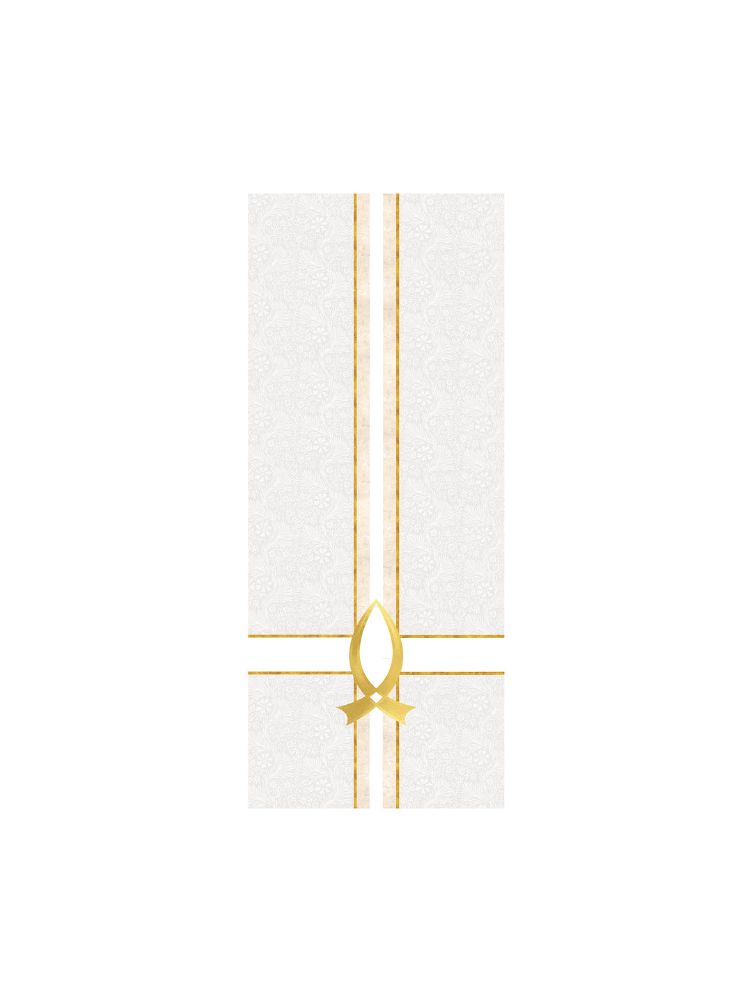 Pulpit Scarf Tapestries of Faith Design Fish Symbol in Gold on Blue, Green, Purple, Red, or White Banner
