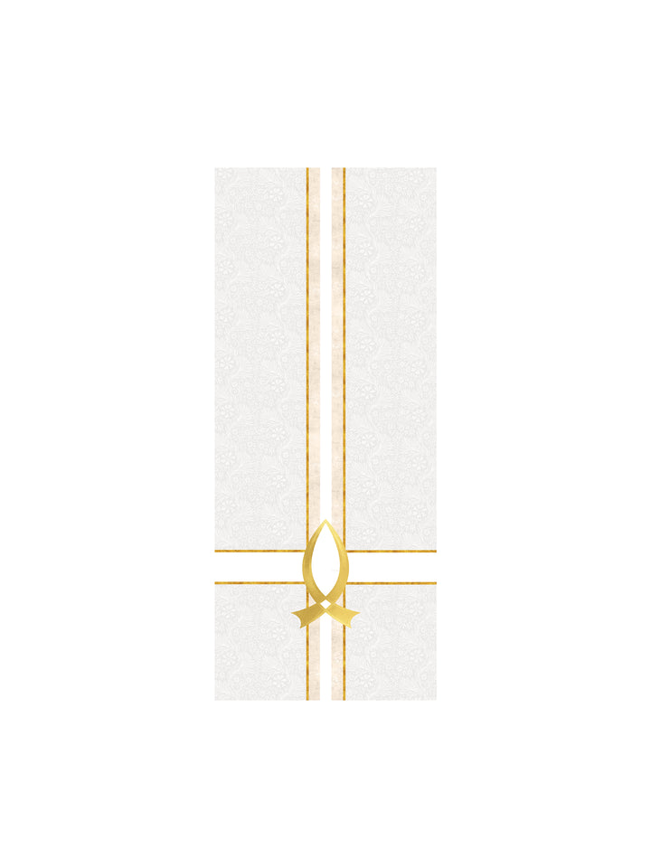 Pulpit Scarf Tapestries of Faith Design Fish Symbol in Gold on Blue, Green, Purple, Red, or White Banner