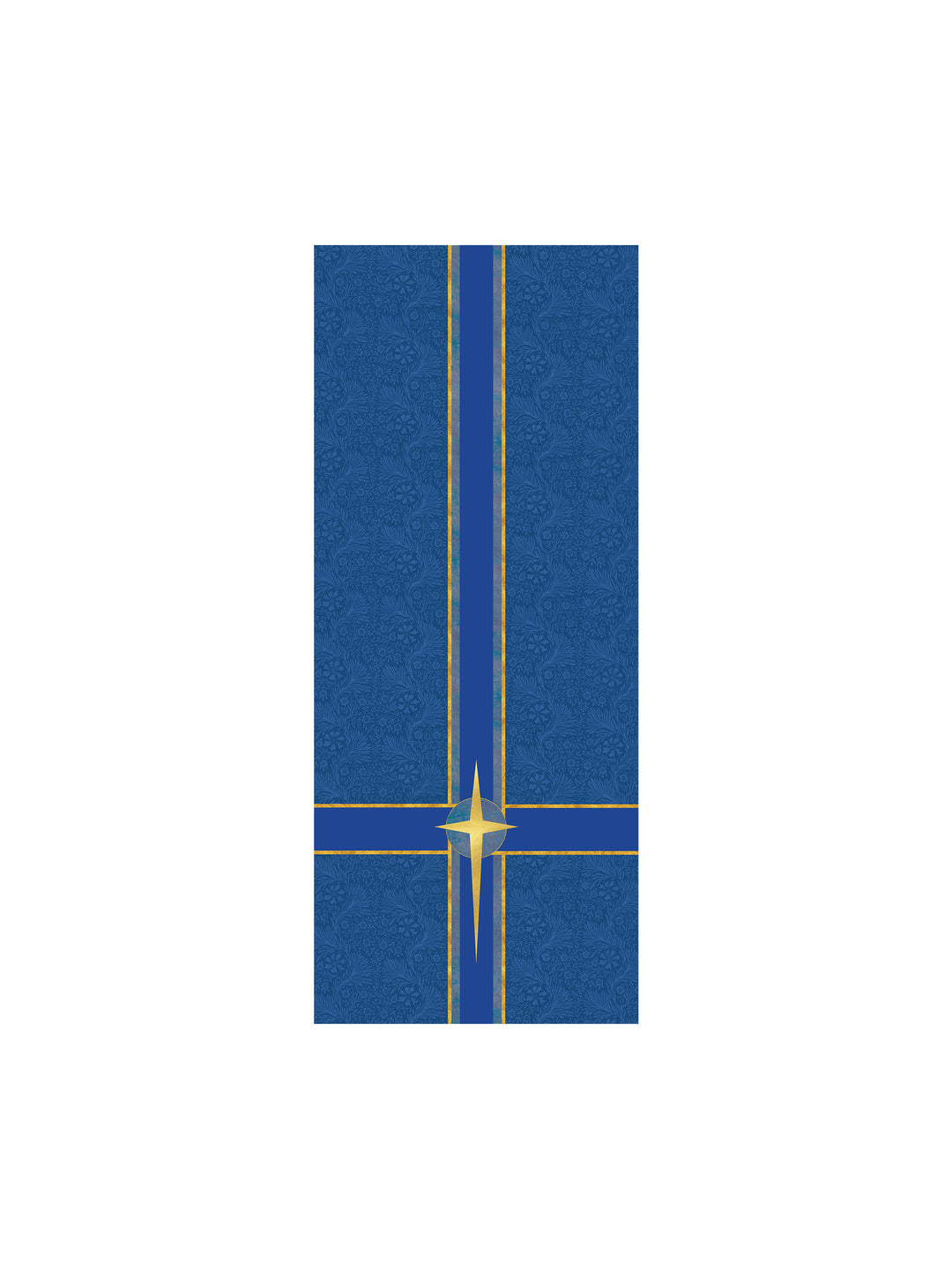 Pulpit Scarf Tapestries of Faith Design Star Symbol in Gold on Blue, Green, Purple, Red, or White Banner
