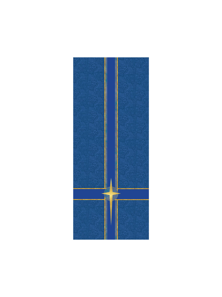 Pulpit Scarf Tapestries of Faith Design Star Symbol in Gold on Blue, Green, Purple, Red, or White Banner
