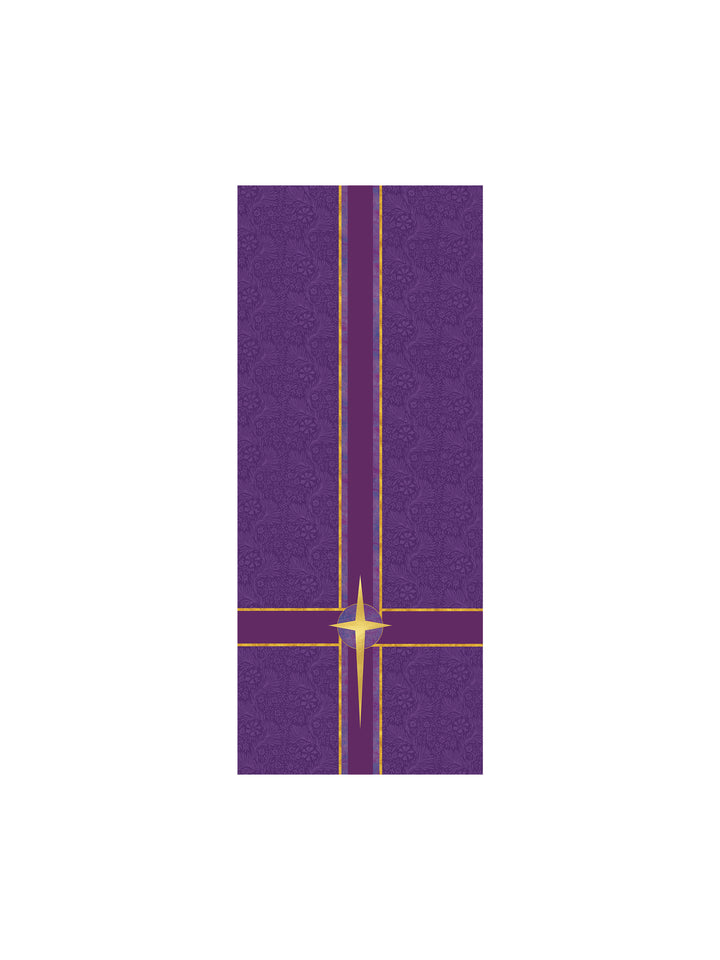 Pulpit Scarf Tapestries of Faith Design Star Symbol in Gold on Blue, Green, Purple, Red, or White Banner