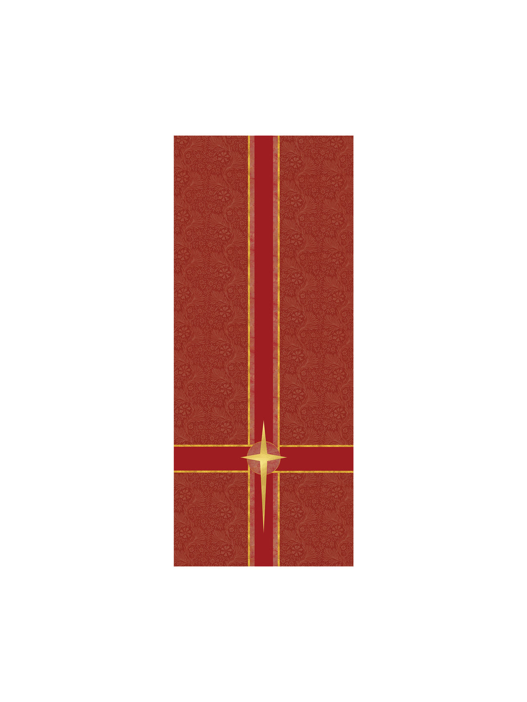 Pulpit Scarf Tapestries of Faith Design Star Symbol in Gold on Blue, Green, Purple, Red, or White Banner