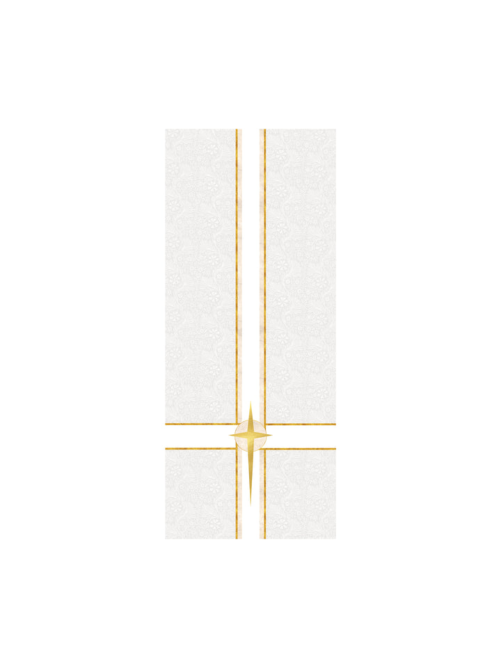 Pulpit Scarf Tapestries of Faith Design Star Symbol in Gold on Blue, Green, Purple, Red, or White Banner