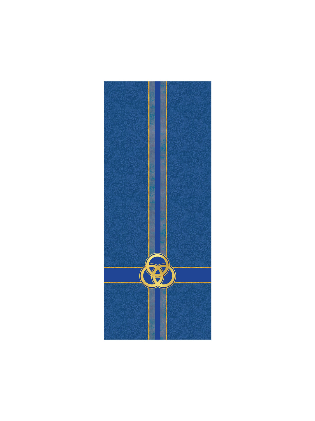 Pulpit Scarf Tapestries of Faith Design Trinity Symbol in Gold on Blue, Green, Purple, Red, or White Banner