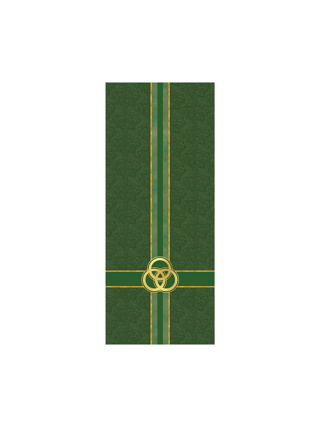 Pulpit Scarf Tapestries of Faith Design Trinity Symbol in Gold on Blue, Green, Purple, Red, or White Banner