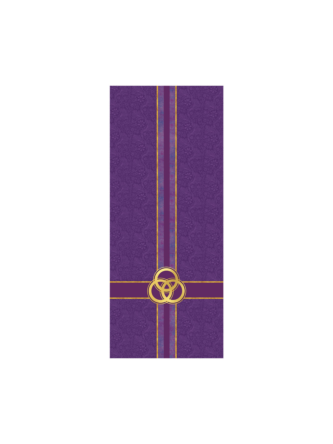 Pulpit Scarf Tapestries of Faith Design Trinity Symbol in Gold on Blue, Green, Purple, Red, or White Banner