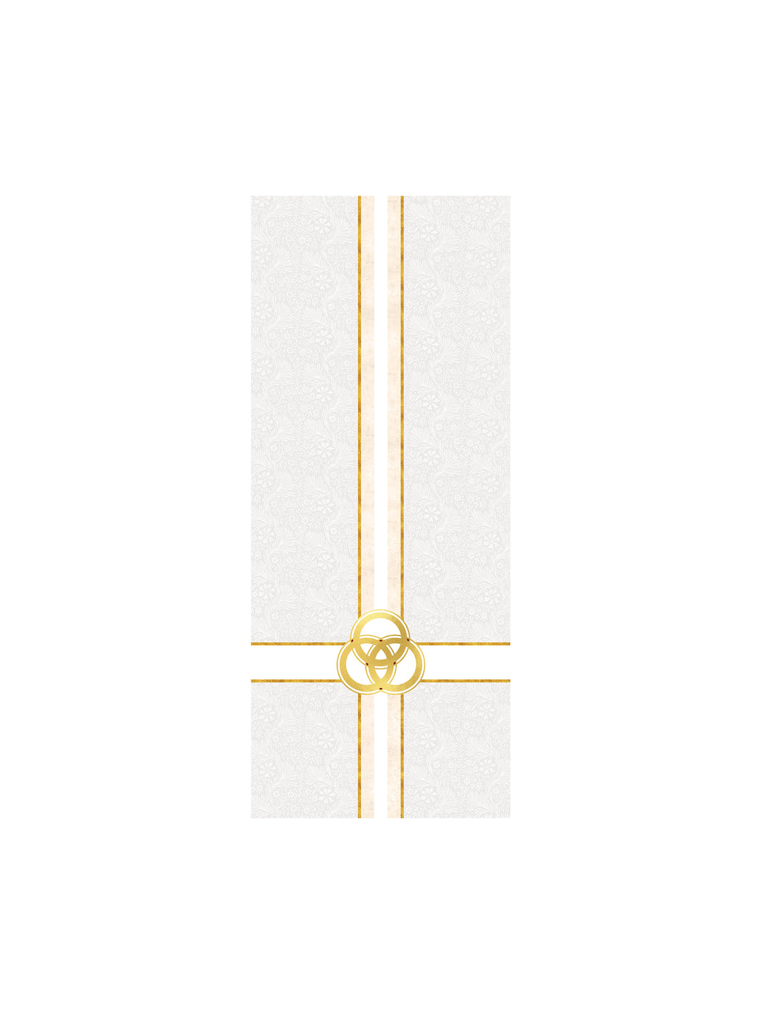 Pulpit Scarf Tapestries of Faith Design Trinity Symbol in Gold on Blue, Green, Purple, Red, or White Banner
