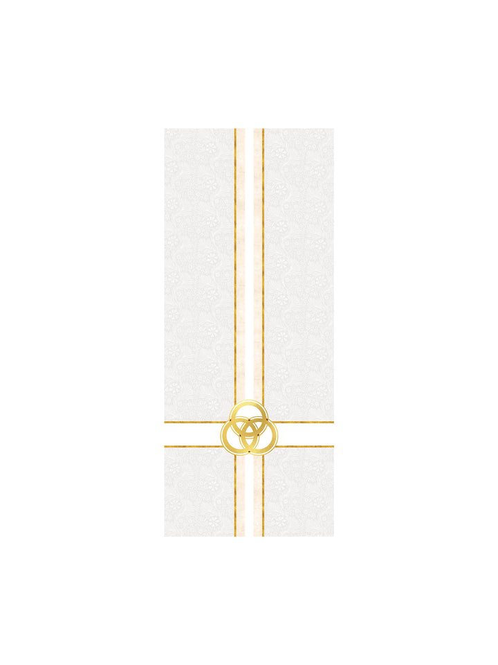 Pulpit Scarf Tapestries of Faith Design Trinity Symbol in Gold on Blue, Green, Purple, Red, or White Banner