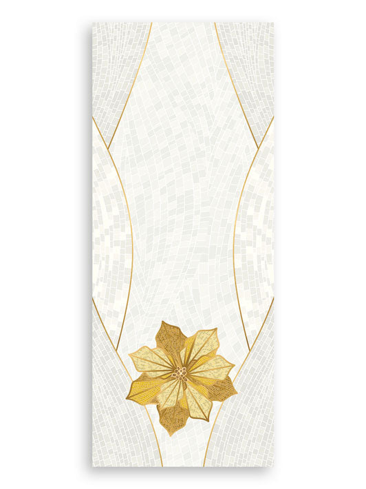 Pulpit Scarf Christmas Mosaic Design Poinsettia Symbol in Gold on Blue, Green, Purple, Red, or White Banner