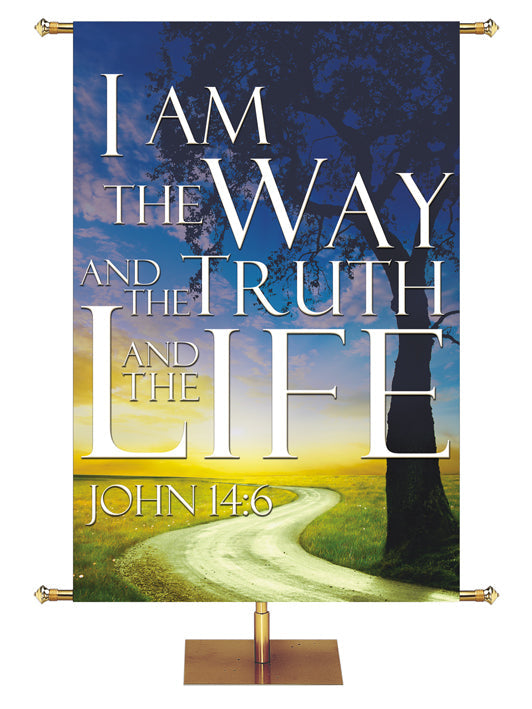 Irregular Path to Grace I Am the Way, the Truth Tree Design (3 ft x 5 ft, Pole Hems)