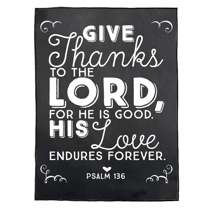 Give Thanks To The Lord Chalkboard Picnic Faith Blanket