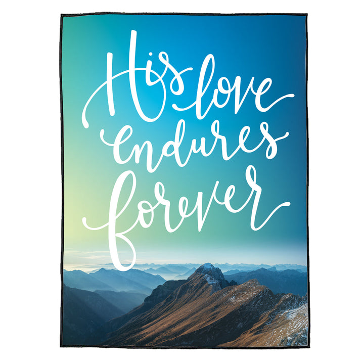 His Love Endures Words of Faith Picnic Faith Blanket