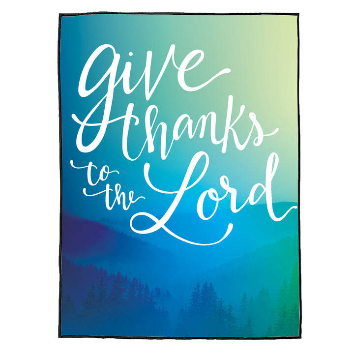 Give Thanks To The Lord Words of Faith Picnic Faith Blanket