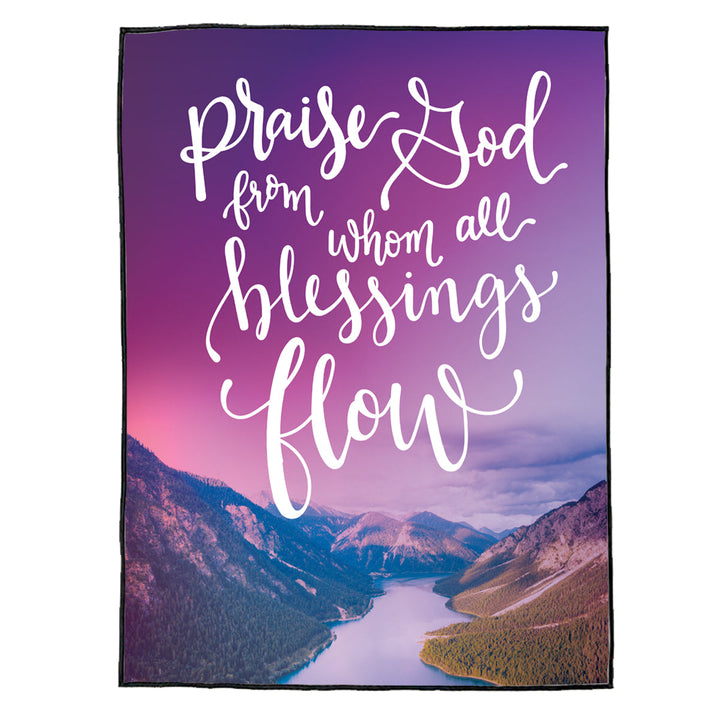 Praise God Words of Faith Picnic Faith Blanket
