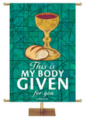 This Is My Body - Communion Stained Glass Classics Green 4x6 Format