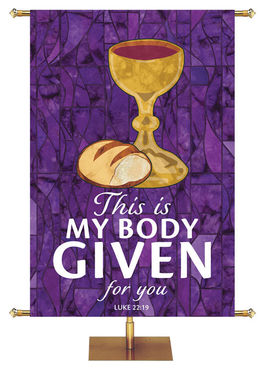 This Is My Body - Communion Stained Glass Classics Purple 4x6 Format