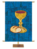 Communion Symbol - Stained Glass Classics Blue 4x6 Format