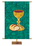 Communion Symbol - Stained Glass Classics Green 4x6 Format