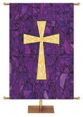 Cross Symbol - Stained Glass Classics Purple 4x6 Format