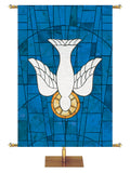 Dove Symbol - Stained Glass Classics Blue 4x6 Format