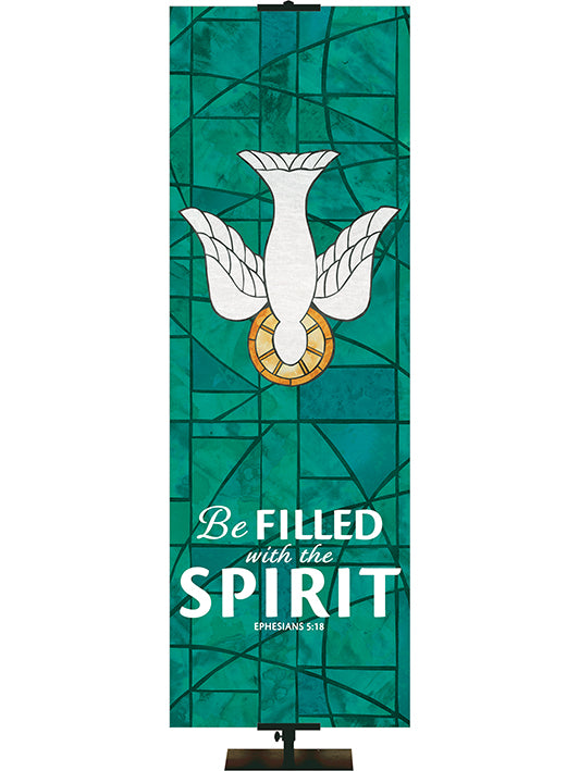 Be Filled With The Spirit - Dove - Stained Glass Classics Green 2x6 Format