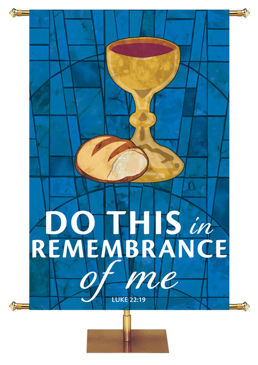 Do This In Remembrance Of Me - Communion - Stained Glass Classics Blue 4x6 Format