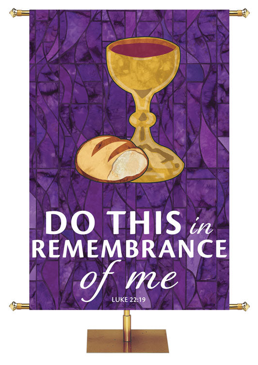 Do This In Remembrance Of Me - Communion - Stained Glass Classics Purple 4x6 Format