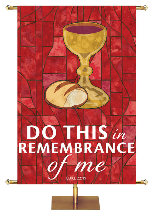 Do This In Remembrance Of Me - Communion - Stained Glass Classics Red 4x6 Format