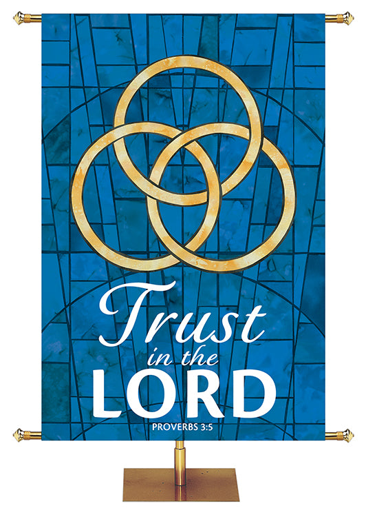 Trust In The Lord - Trinity - Stained Glass Classics Blue 4x6 Format