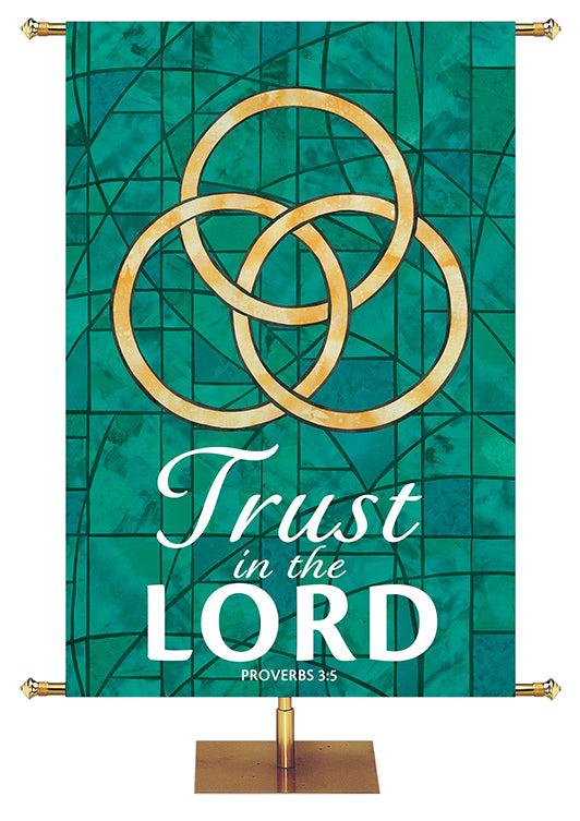 Trust In The Lord - Trinity - Stained Glass Classics Green 4x6 Format