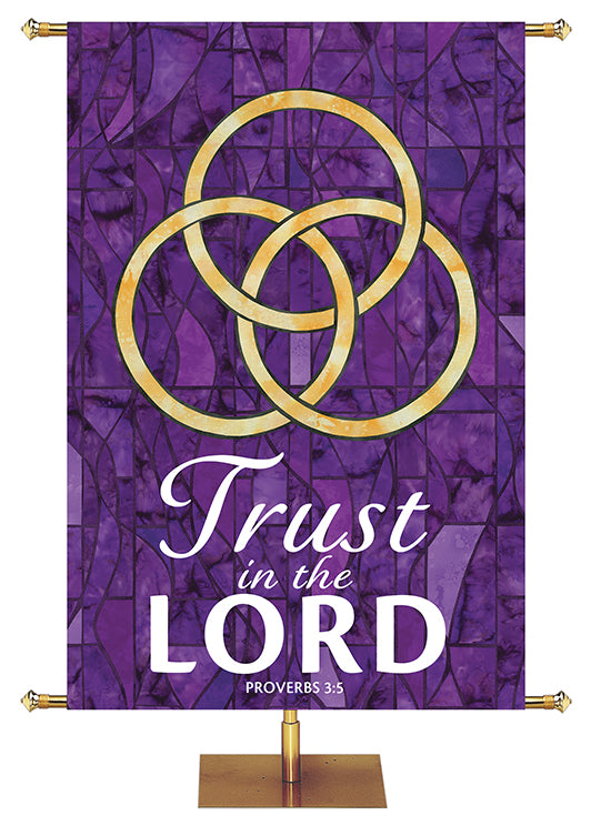 Trust In The Lord - Trinity - Stained Glass Classics Purple 4x6 Format