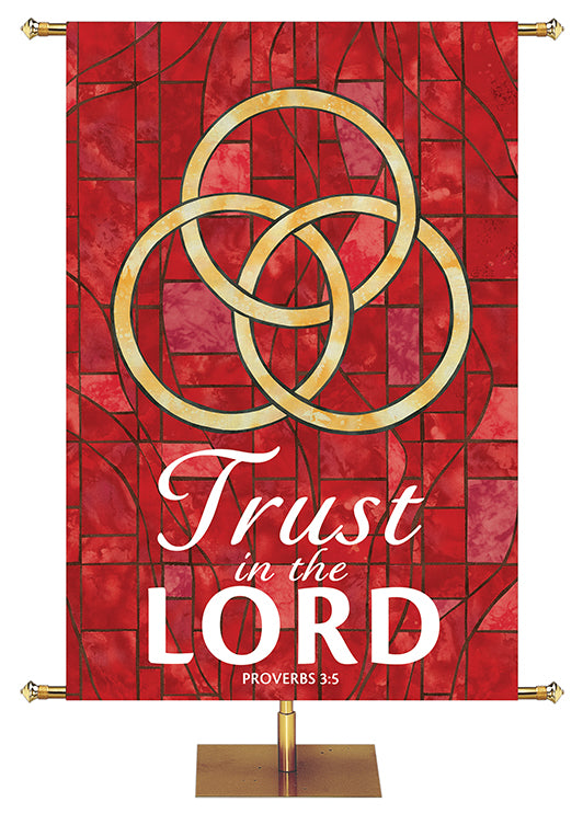 Trust In The Lord - Trinity - Stained Glass Classics Red 4x6 Format