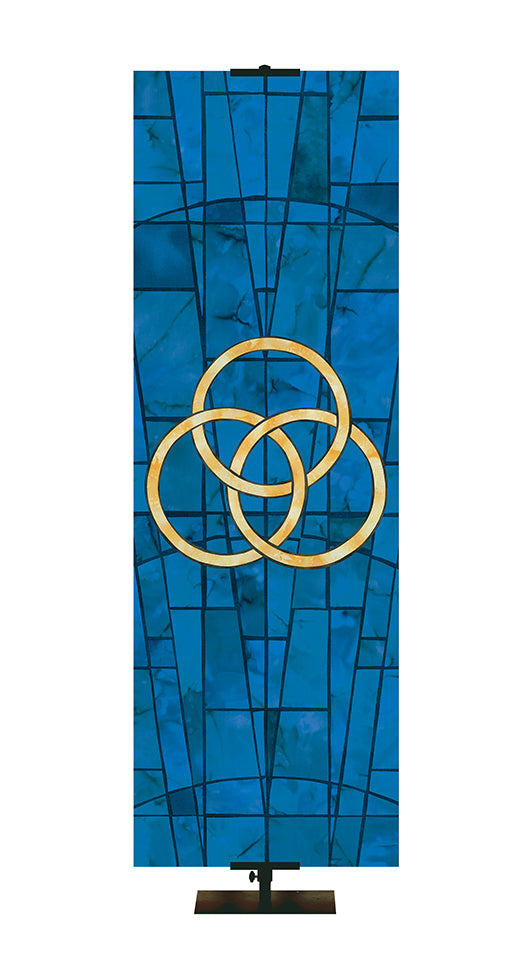 Trinity Symbol - Stained Glass Classics Blue 2x6 Format