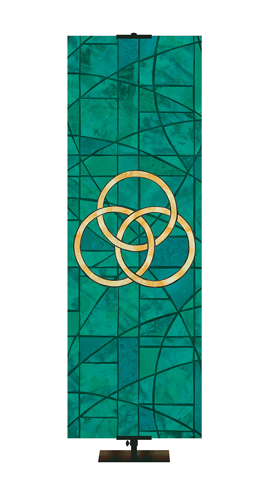 Trinity Symbol - Stained Glass Classics Green 2x6 Format