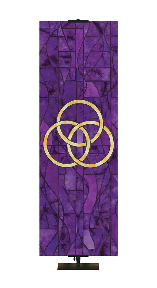 Trinity Symbol - Stained Glass Classics Purple 2x6 Format
