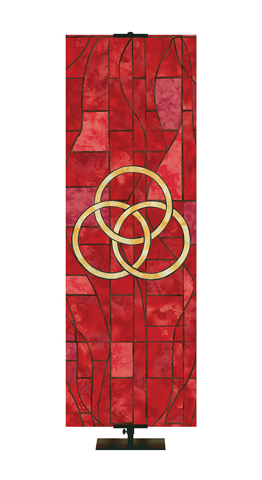 Trinity Symbol - Stained Glass Classics Red 2x6 Format