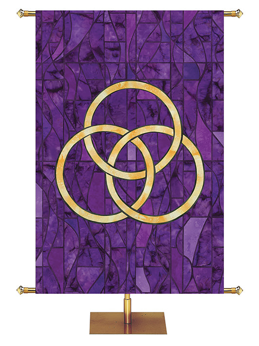 Trinity Symbol - Stained Glass Classics Purple 4x6 Format