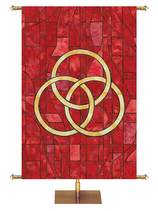 Trinity Symbol - Stained Glass Classics Red 4x6 Format