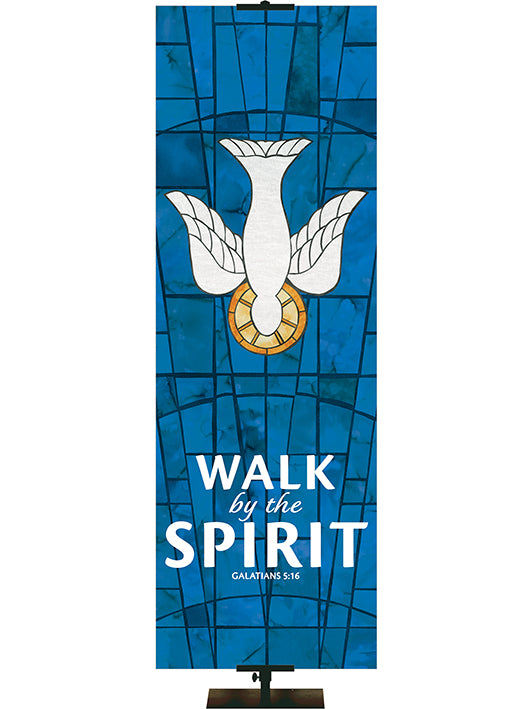 Walk By The Spirit - Dove - Stained Glass Classics Blue 2x6 Format
