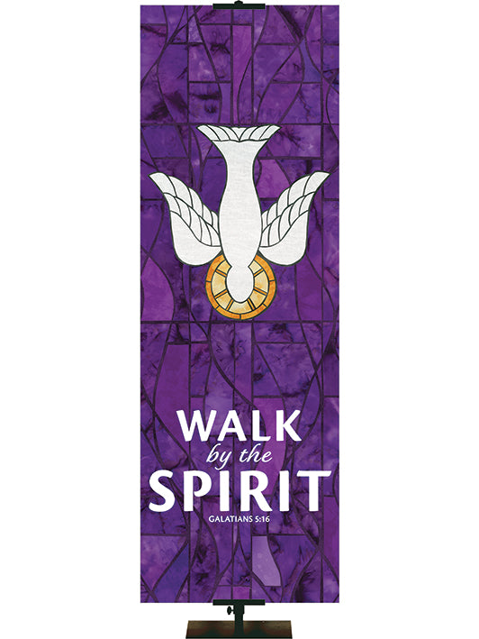 Walk By The Spirit - Dove - Stained Glass Classics Purple 2x6 Format