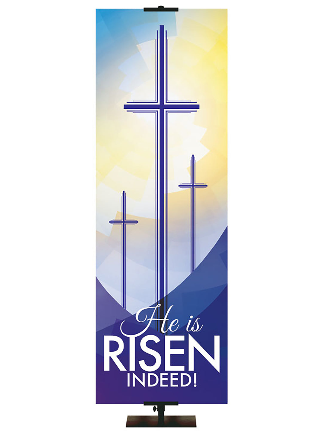 Enduring Symbols of Easter He Is Risen Indeed Irregular Clearance Banner 3X9