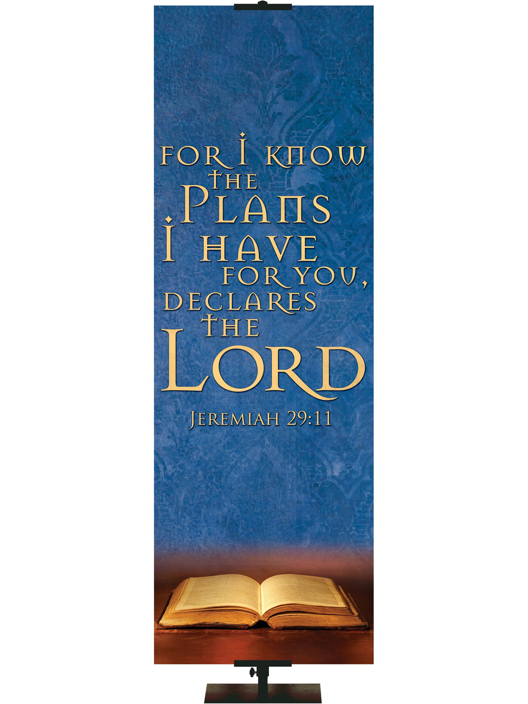 Irregular Scriptures For Life For I Know the Plans (2 ft x 6 ft, Blue, Pole Hems)