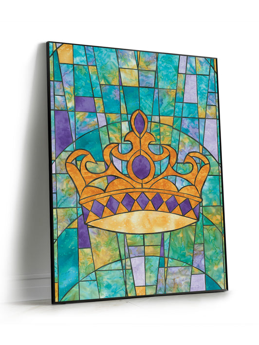 SEG Wall Art Stained Glass Symbols of Faith Crown