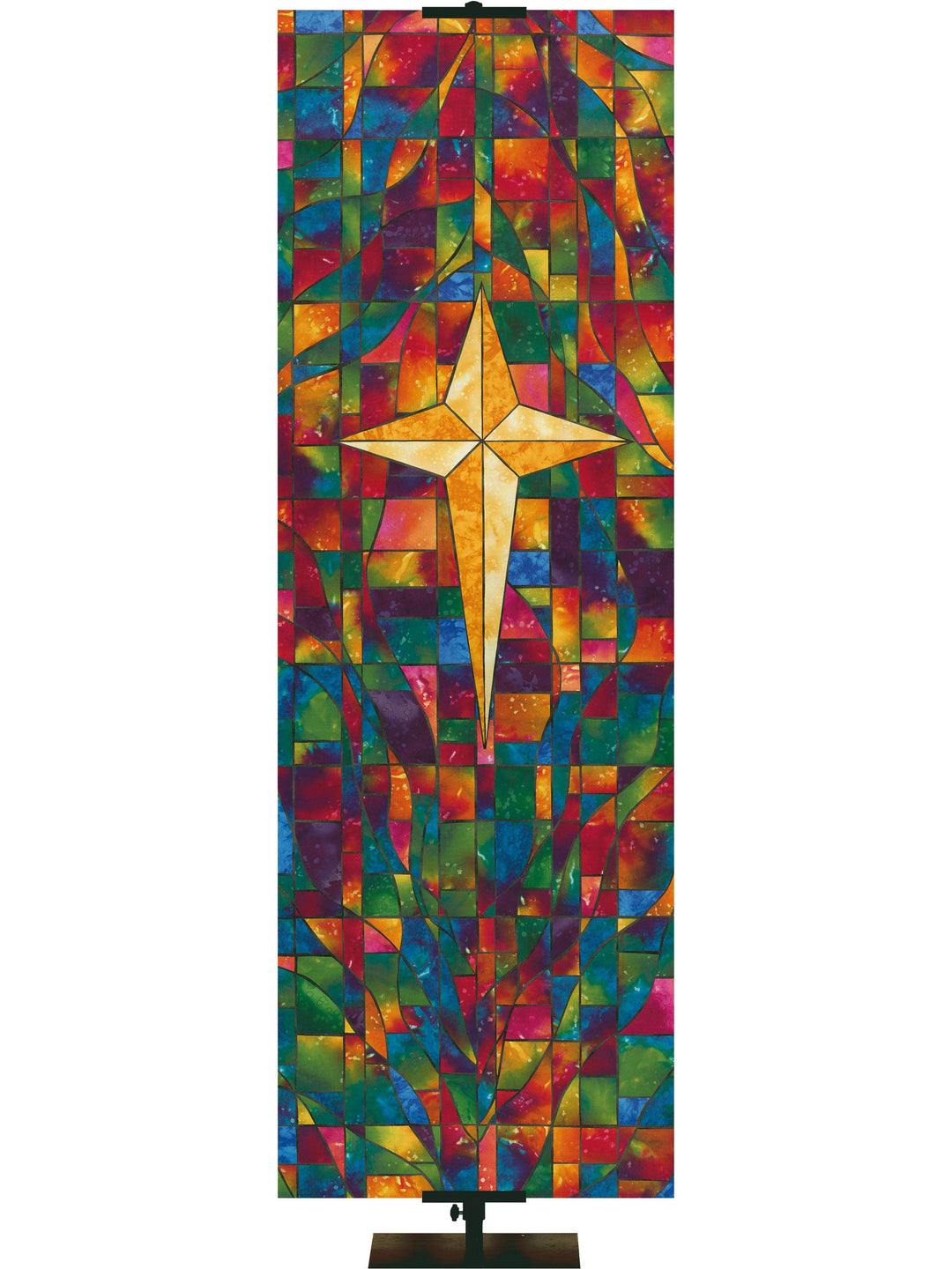 Overstock Stained Glass Symbols Of Faith Star Of Bethlehem (18 in x 5 ft, Pole Hems) $30