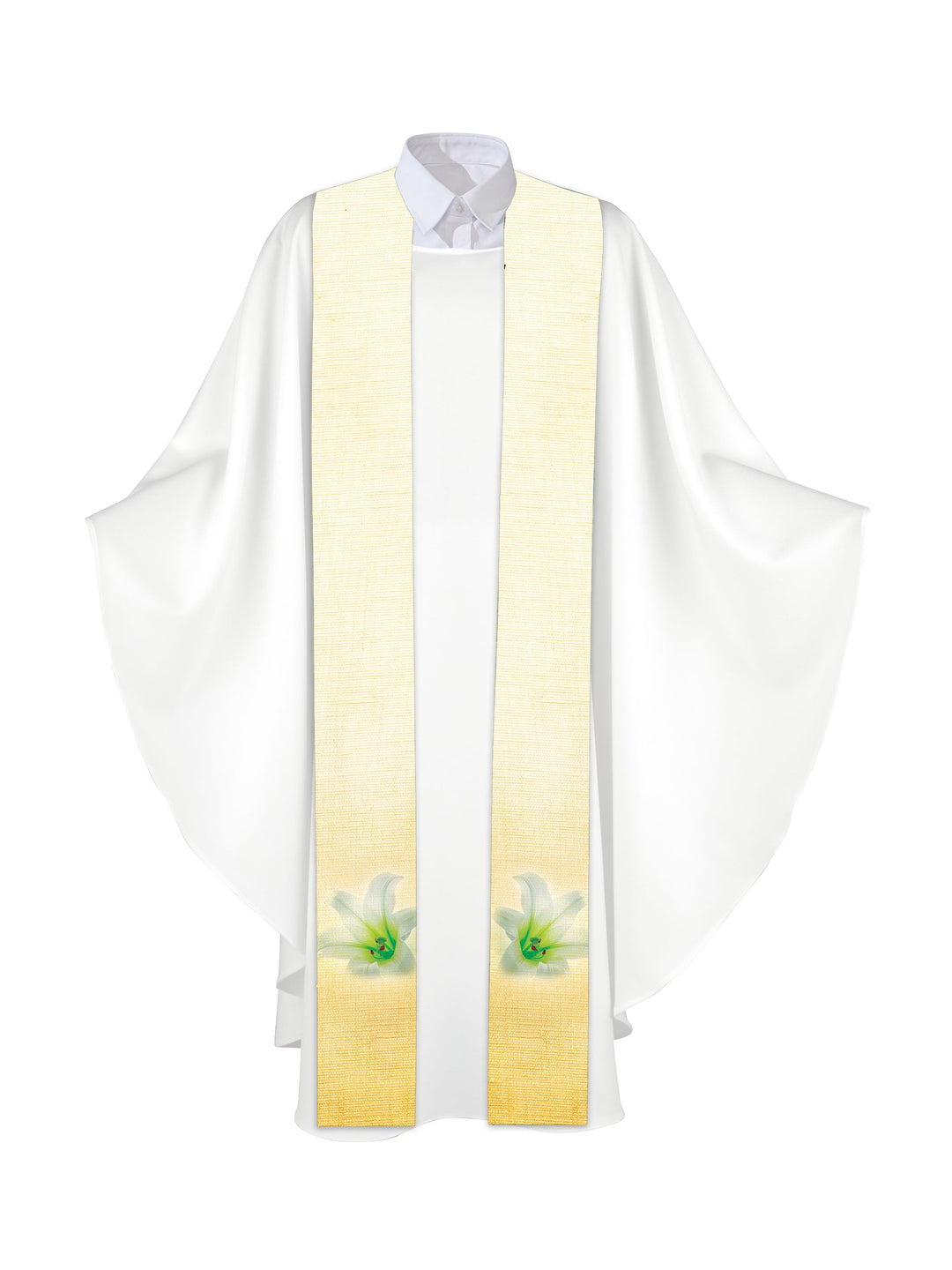 Irregular Easter Lily Stole Economy Printed Stole (Small: 4.5 in. wide x 102 in. long)