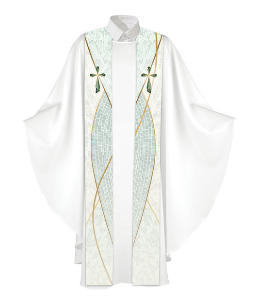 Easter Mosaic Cross Printed Stole