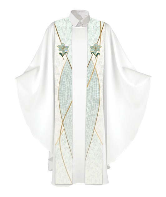 Easter Mosaic Lily Printed Stole