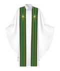 Clerical Stole Tapestries of Faith Design Star Symbol in Gold on Blue, Green, Purple, Red, or White Banner